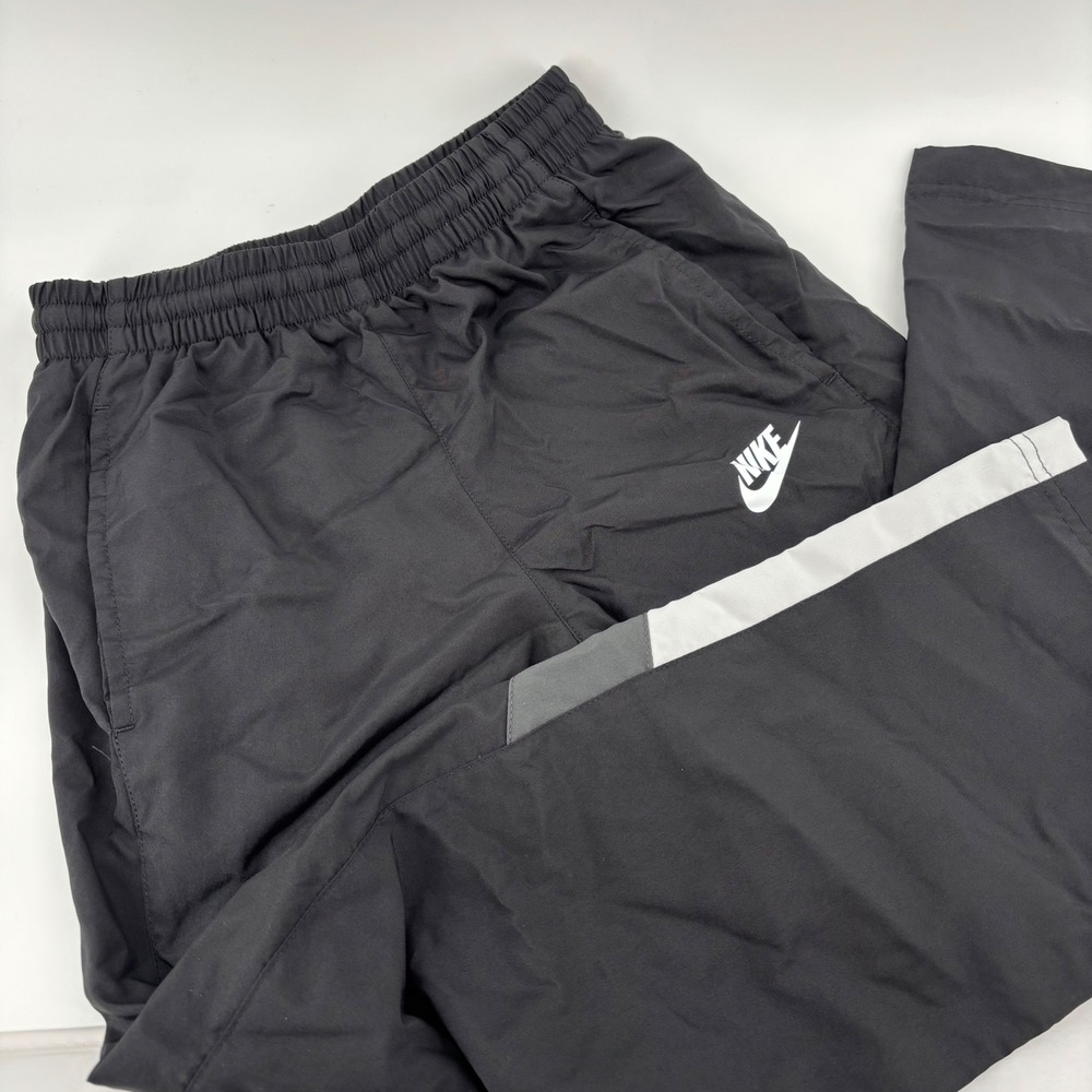 Nike Windbreaker Pants Kids Small Black Excellent Side Stripe Track Jogger Retro